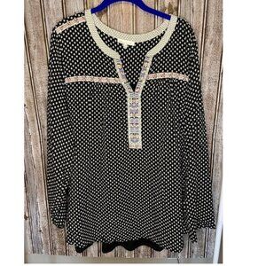 Skies are Blue Brecken Mixed Material Top